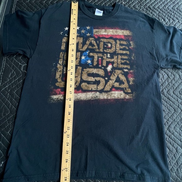 Novelty‎ Shirt Adult Large Blue Patriotic Flag Short Sleeve Gildan USA - Picture 9 of 10